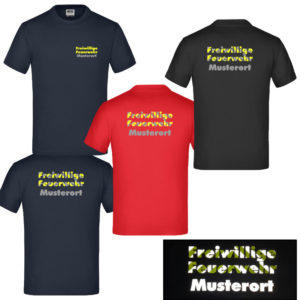 Feuerwehr T-Shirt Konturmarkierung